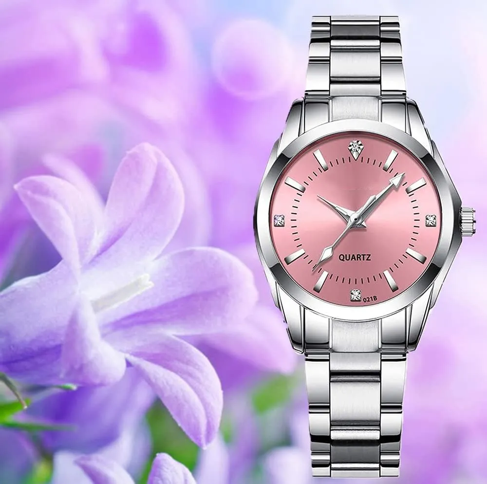 Women Watch Classic Silver Stainless Steel Waterproof Quartz Analog Watch Fashion Ladies Wrist Watches