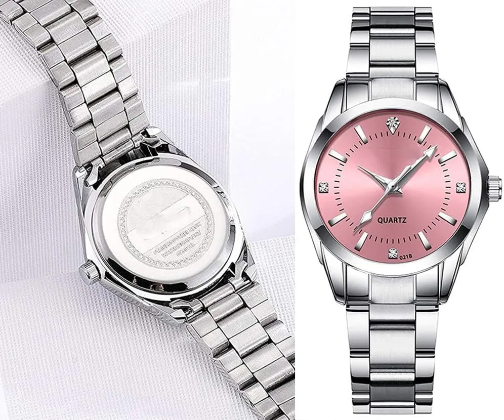 Women Watch Classic Silver Stainless Steel Waterproof Quartz Analog Watch Fashion Ladies Wrist Watches