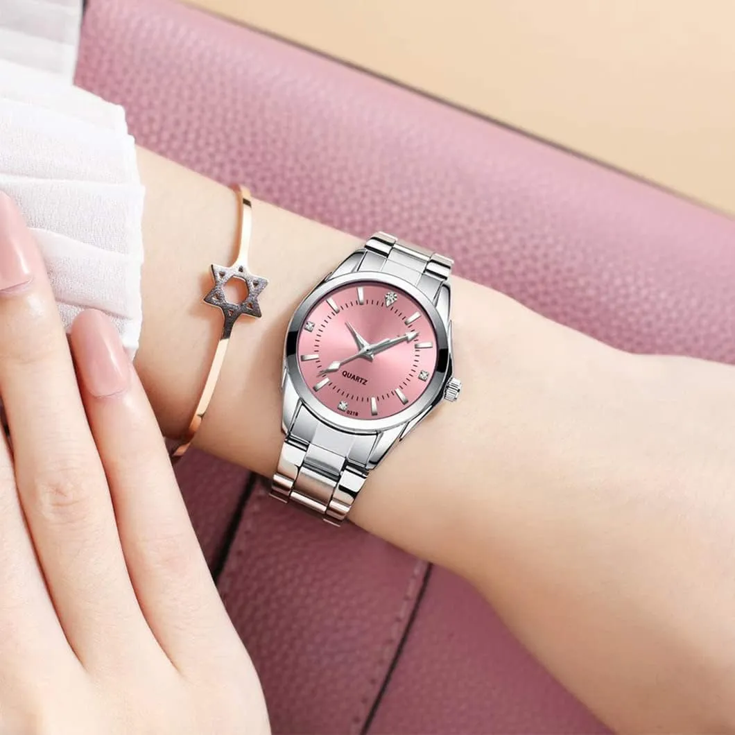 Women Watch Classic Silver Stainless Steel Waterproof Quartz Analog Watch Fashion Ladies Wrist Watches