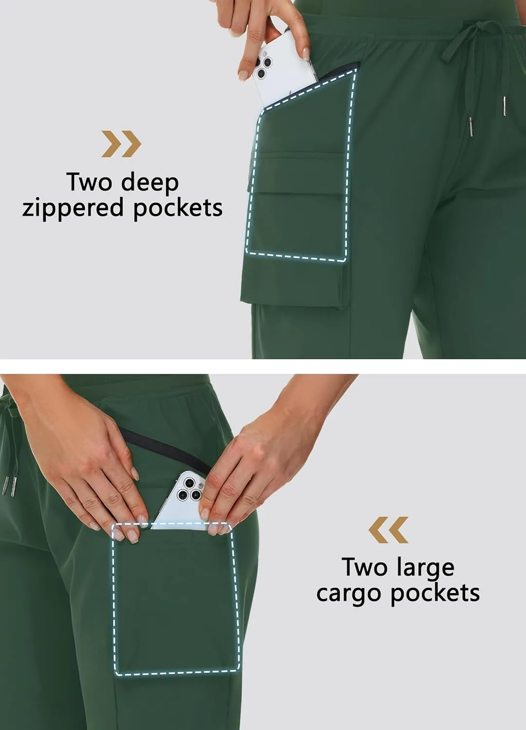 Women's 9" Bermuda Hiking Shorts Knee Length Zipper Pockets Quick Dry Lightweight UPF50 Long Shorts for Summer Travel