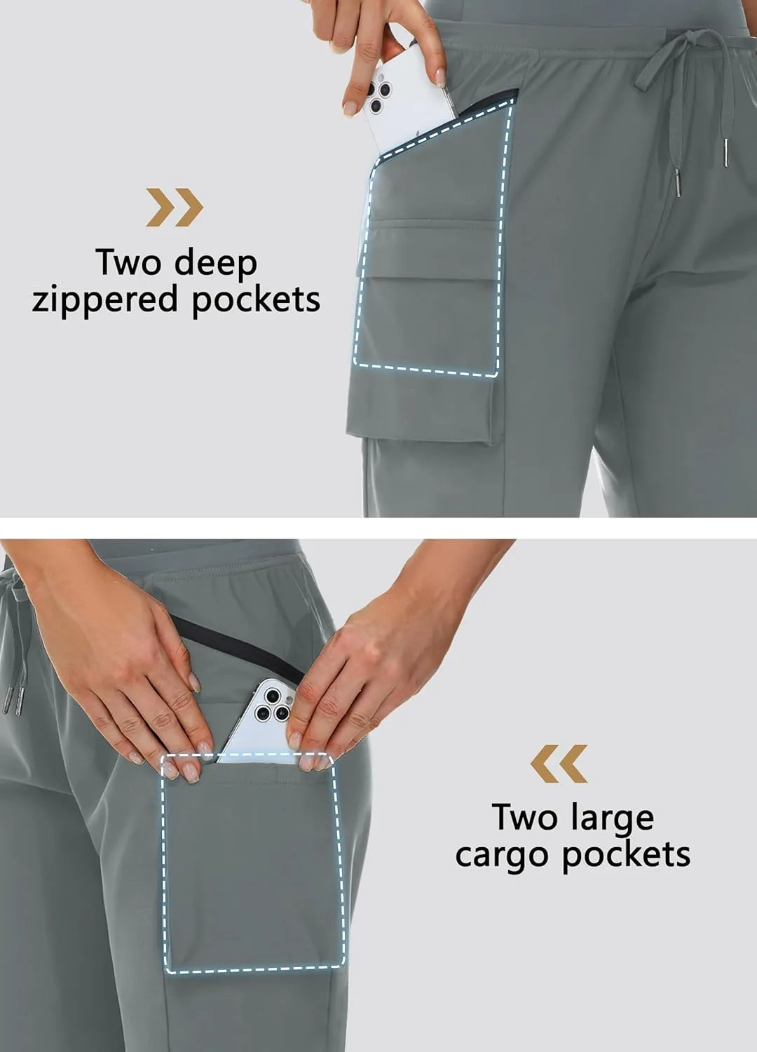 Women's 9" Bermuda Hiking Shorts Knee Length Zipper Pockets Quick Dry Lightweight UPF50 Long Shorts for Summer Travel