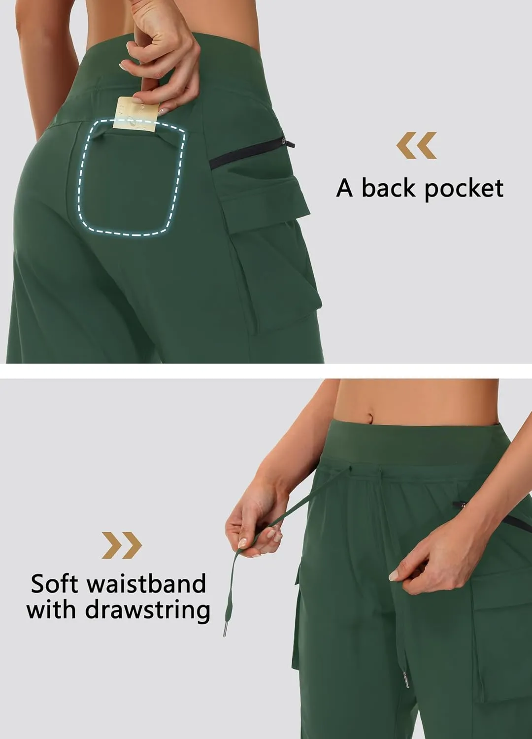 Women's 9" Bermuda Hiking Shorts Knee Length Zipper Pockets Quick Dry Lightweight UPF50 Long Shorts for Summer Travel