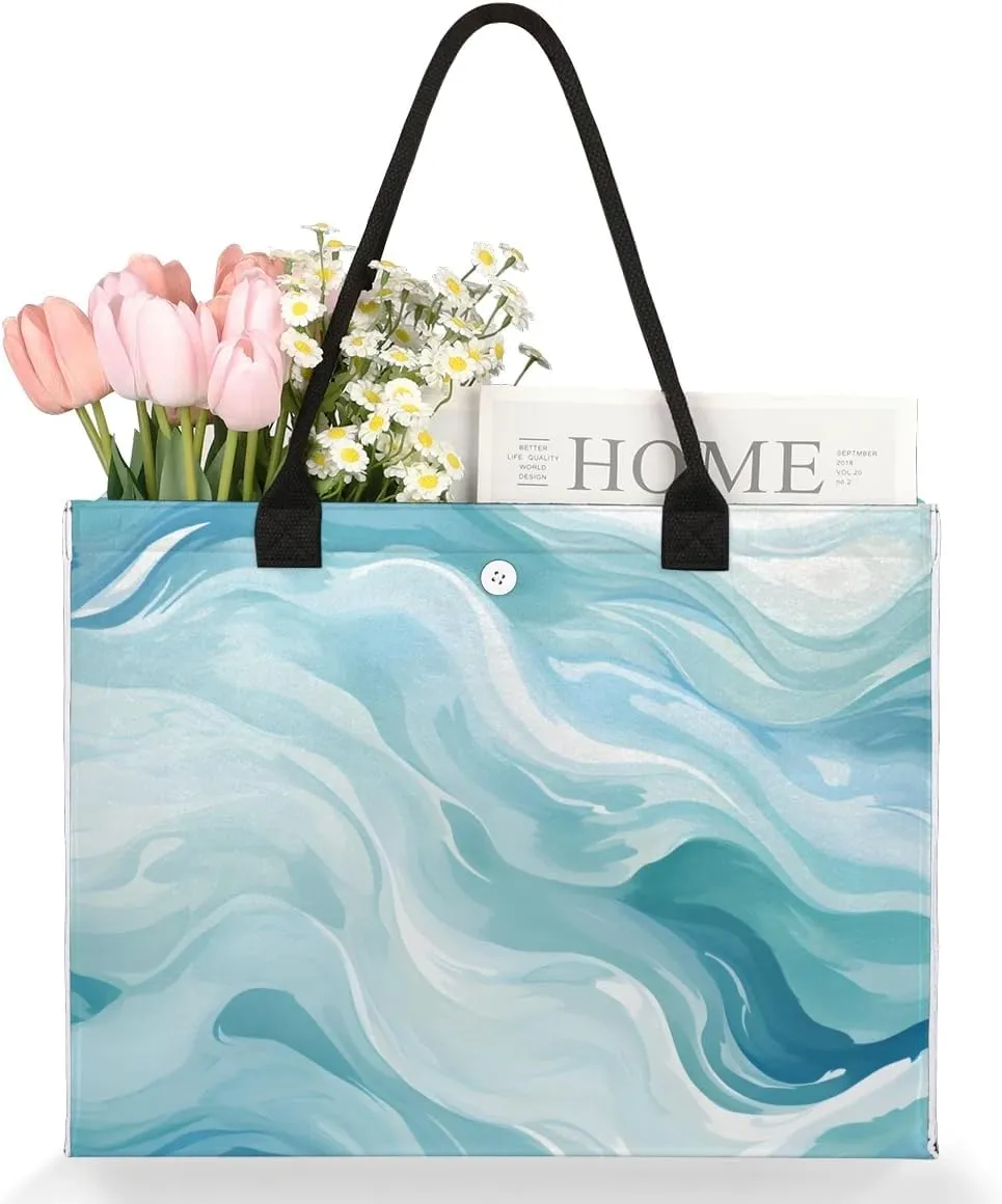 Womens Birthday Gifts Tote Bag Beach Waves Ocean Beach Bags for Women Handbags