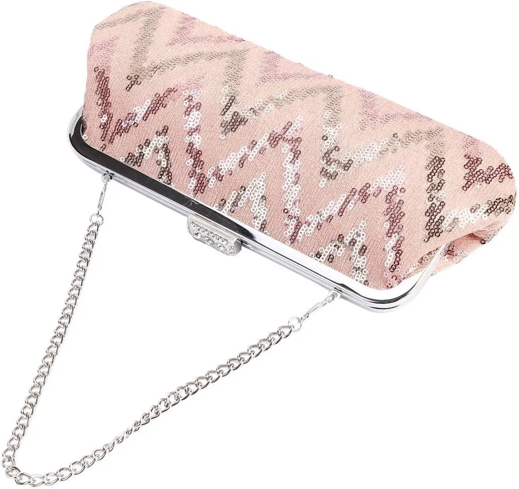 Womens Dazzling Paillette Clutch Evening Bag