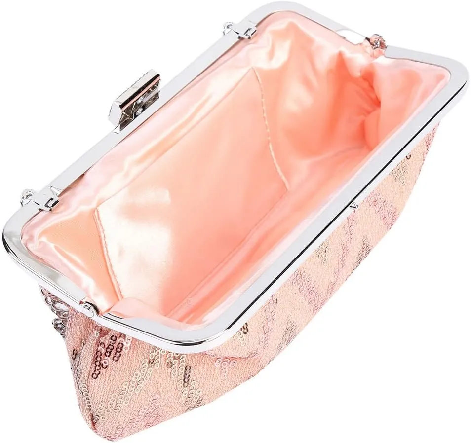 Womens Dazzling Paillette Clutch Evening Bag