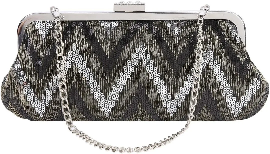 Womens Dazzling Paillette Clutch Evening Bag
