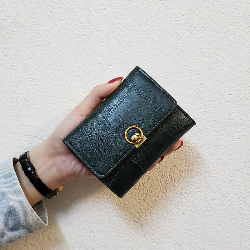 Women's Dog Simple Short Three Fold Ladies Wallets