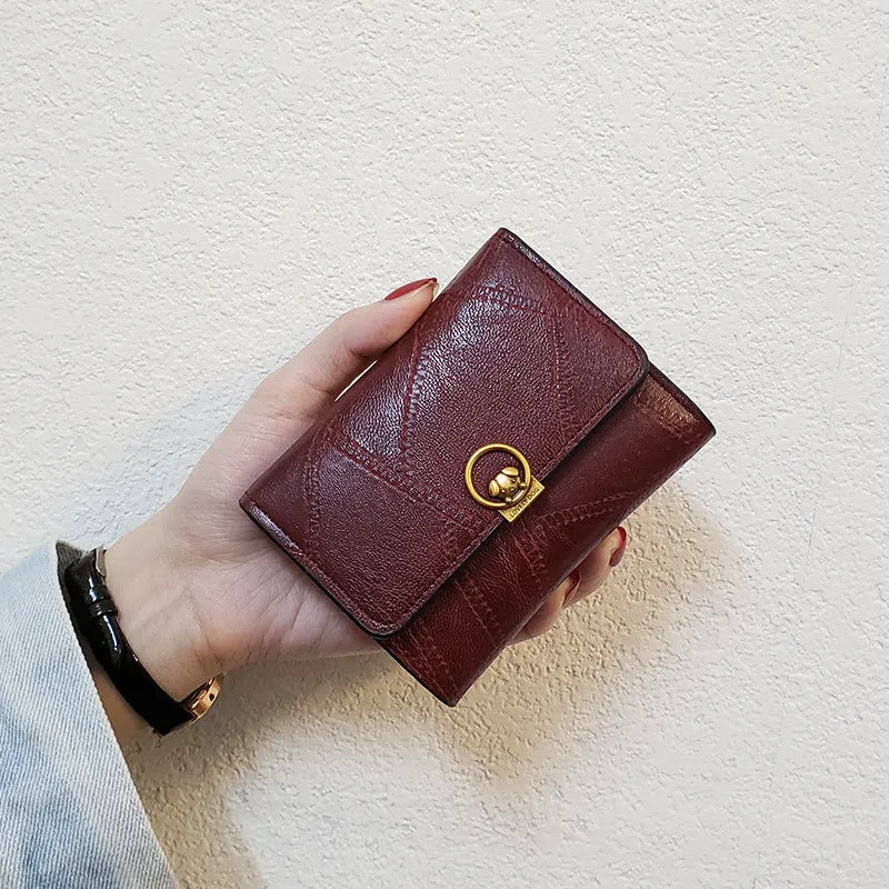 Women's Dog Simple Short Three Fold Ladies Wallets