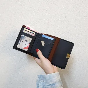 Women's Dog Simple Short Three Fold Ladies Wallets