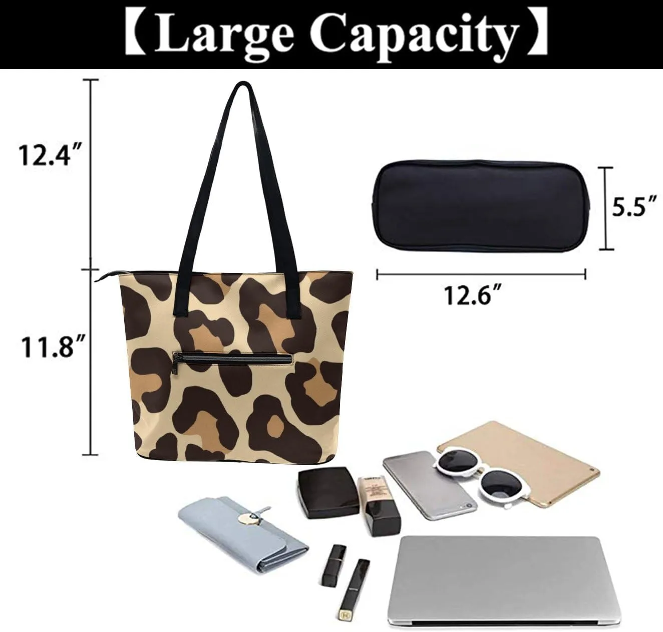 Women's Fashion Tote Bag, Large Capacity Lightweight Handbag, Shopping Bags with Compartment