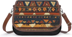 Women's Handbag African Pattern Ethnic And Tribal Motifs Satchel Bag Leather Crossbody Bag Waterproof Messenger Bag