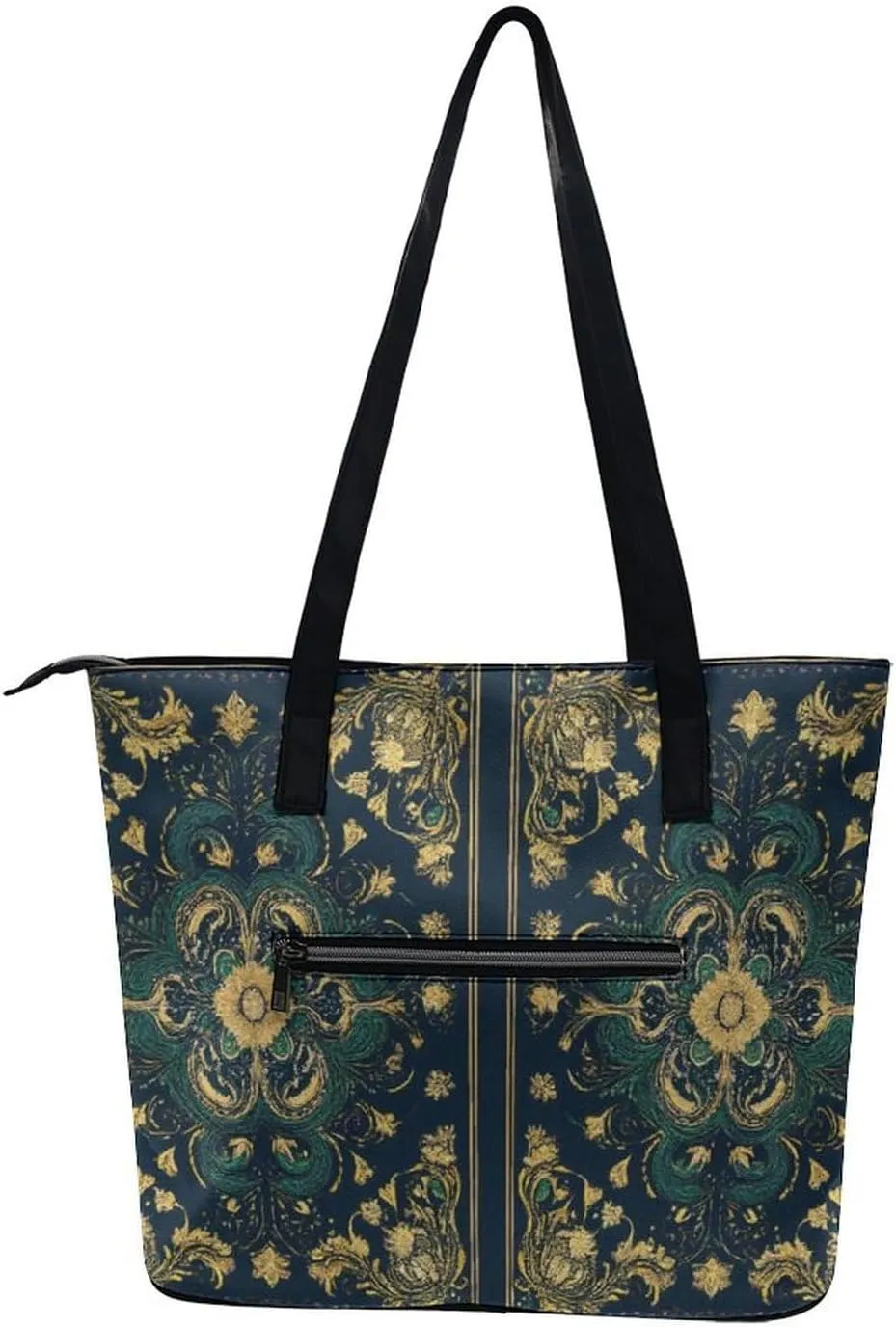 Women's Large Capacity Handbag, Lightweight Compartment and Open Pocket Tote Bag with Zipper for Work