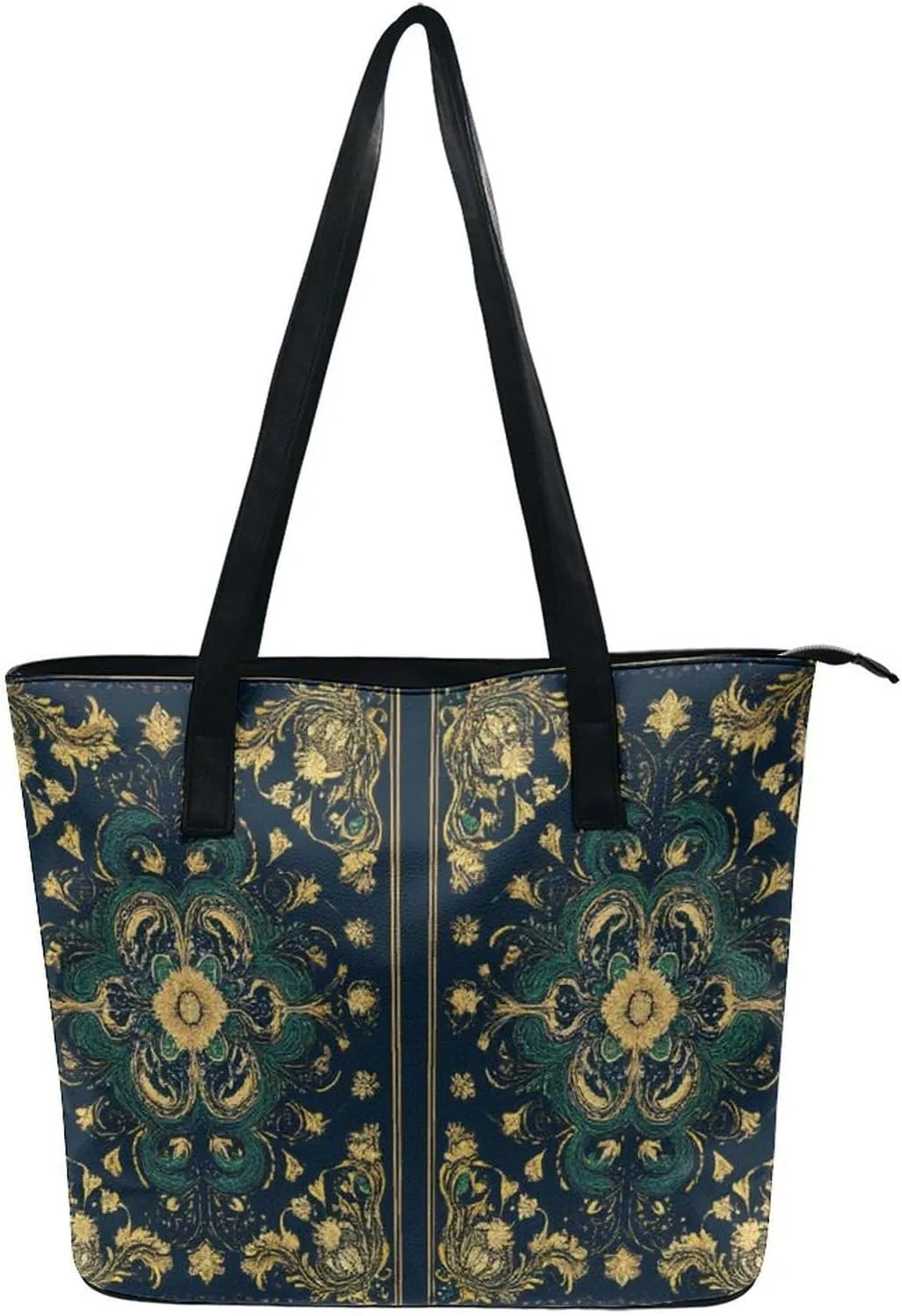 Women's Large Capacity Handbag, Lightweight Compartment and Open Pocket Tote Bag with Zipper for Work
