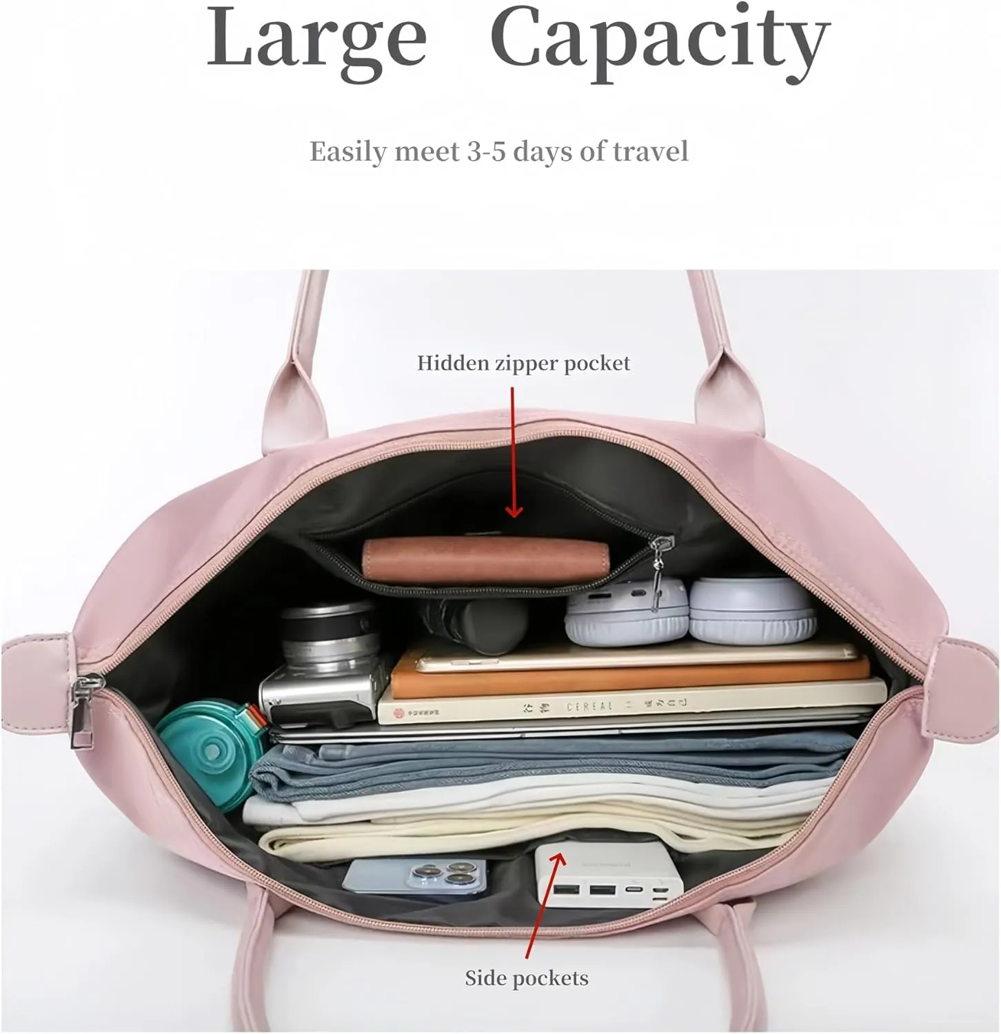 Women's Large Capacity Tote Bag - Commuter Travel Bag, Women's Fitness, Swimming, Duffel bag, Mommy bag,Handbag