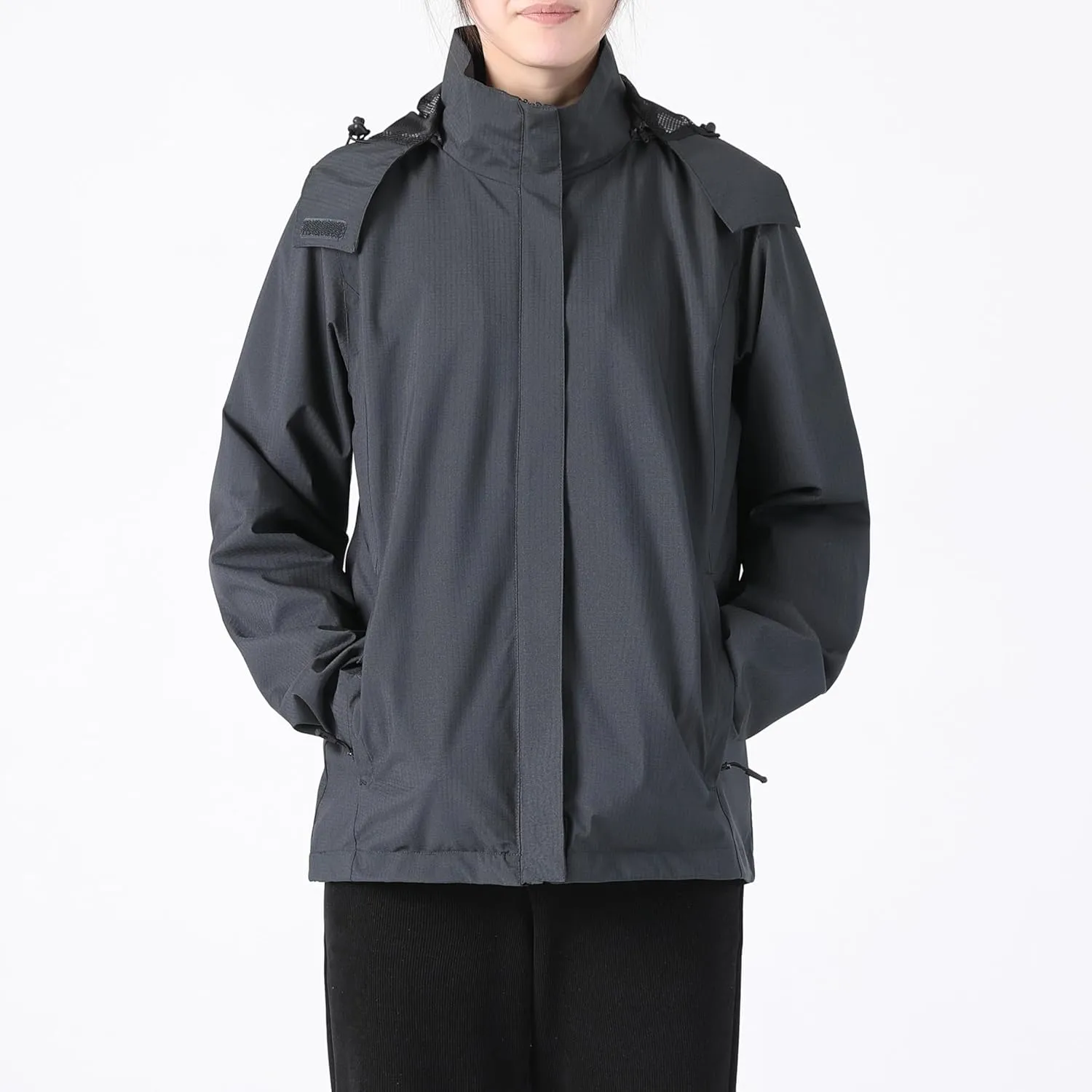 Women's Lightweight Rain Jacket with Hood, Waterproof Travel Jacket