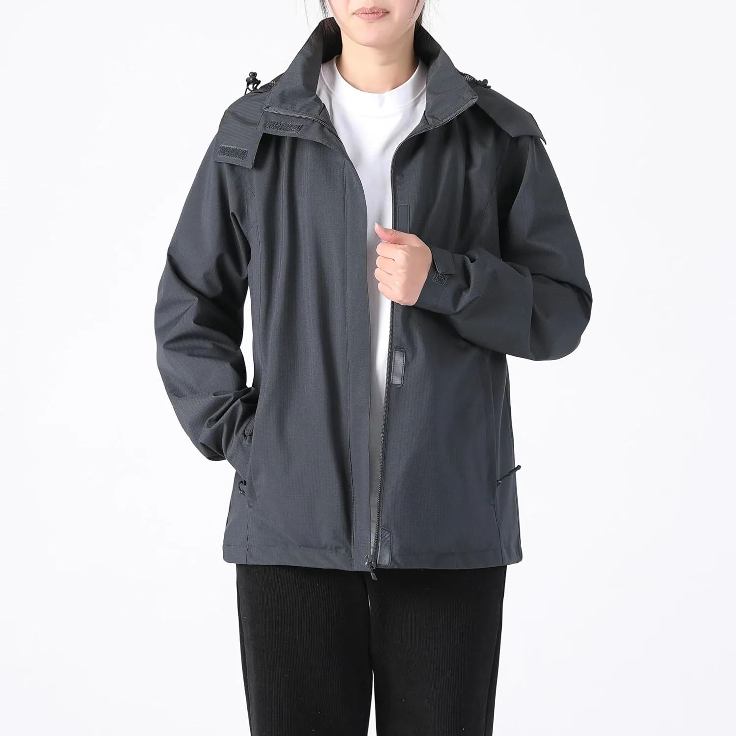 Women's Lightweight Rain Jacket with Hood, Waterproof Travel Jacket