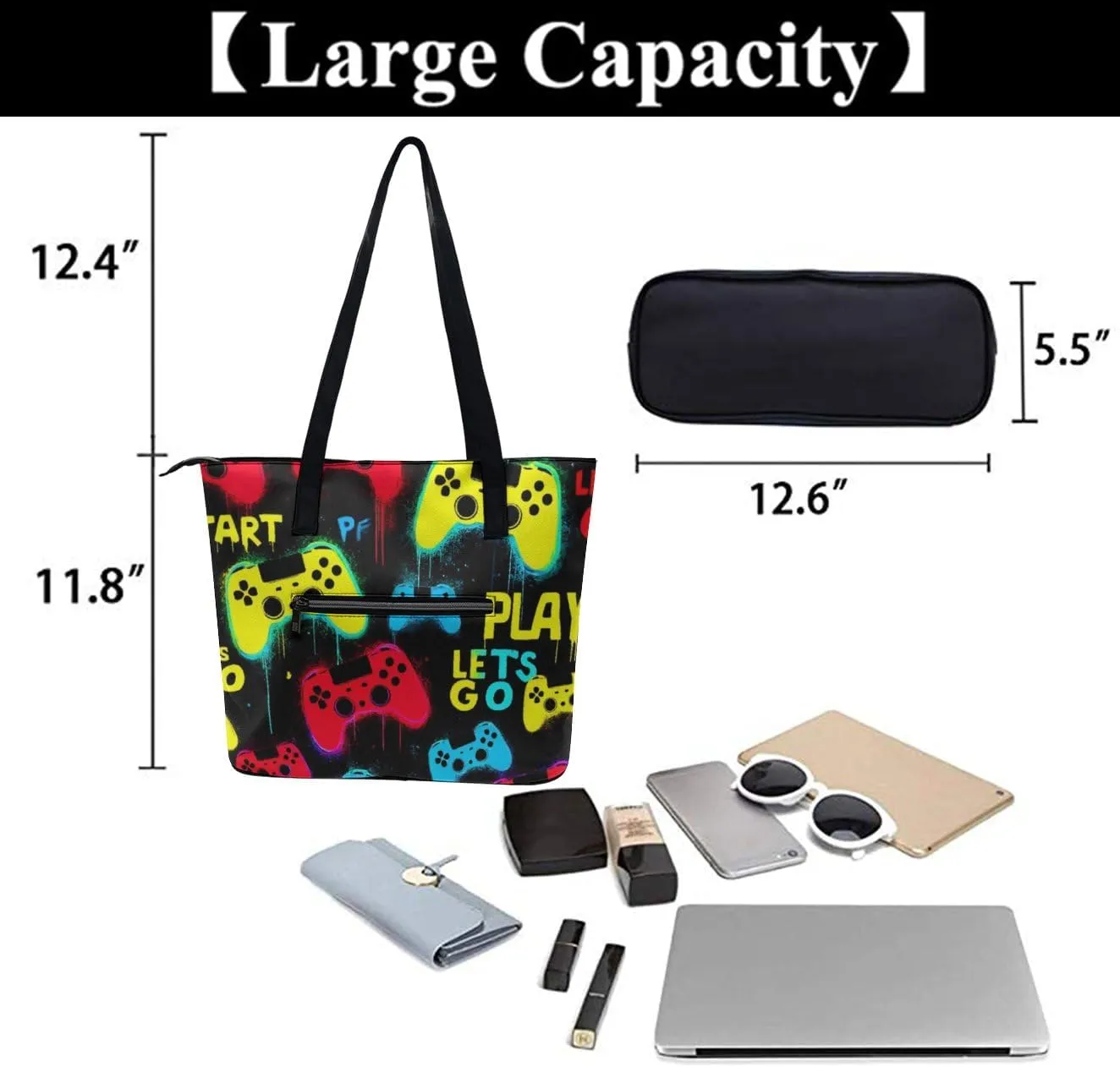 Women's Novelty Shoulder Bag, Lightweight Durable Handbag, Large Capacity Tote Bags for Laptop, Books