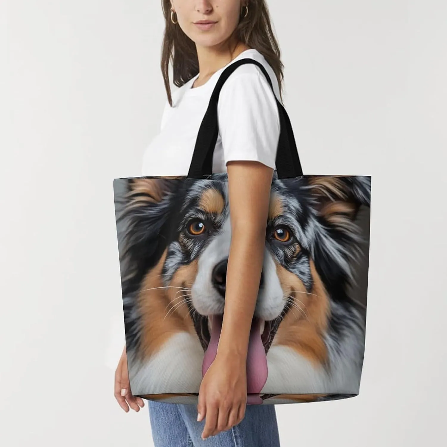 Women's Reusable Tote Bag, Portable Shoulder Handbags Large Capacity Casual Shopping Bags