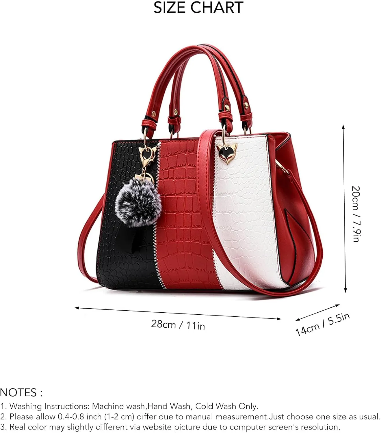 Women's Stylish Large Capacity PU Leather Shoulder Bag, Color Block Design Handbag for Work and Daily Use