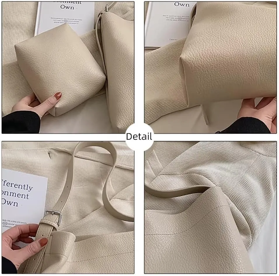 Women’s Tote Handbag Vegan Leather Shoulder Bag Large Capacity Work Bag Designer Travel Purse with Adjustable Strap