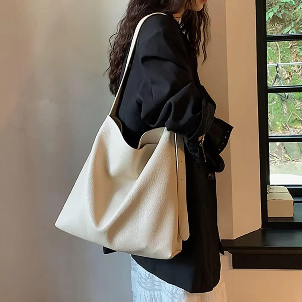 Women’s Tote Handbag Vegan Leather Shoulder Bag Large Capacity Work Bag Designer Travel Purse with Adjustable Strap