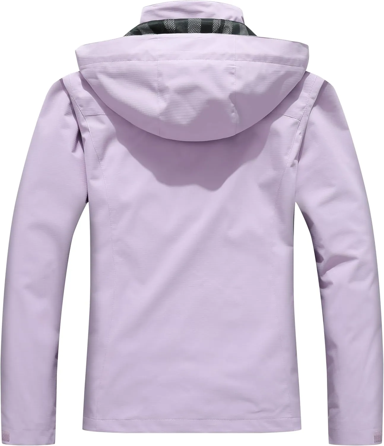 Women's Waterproof Raincoat Lightweight Rain Jacket Detachable Hood Travel Outdoor