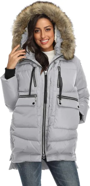 Women's Winter Thickened Down Jackets Long Down Coats Warm Parka with Hood