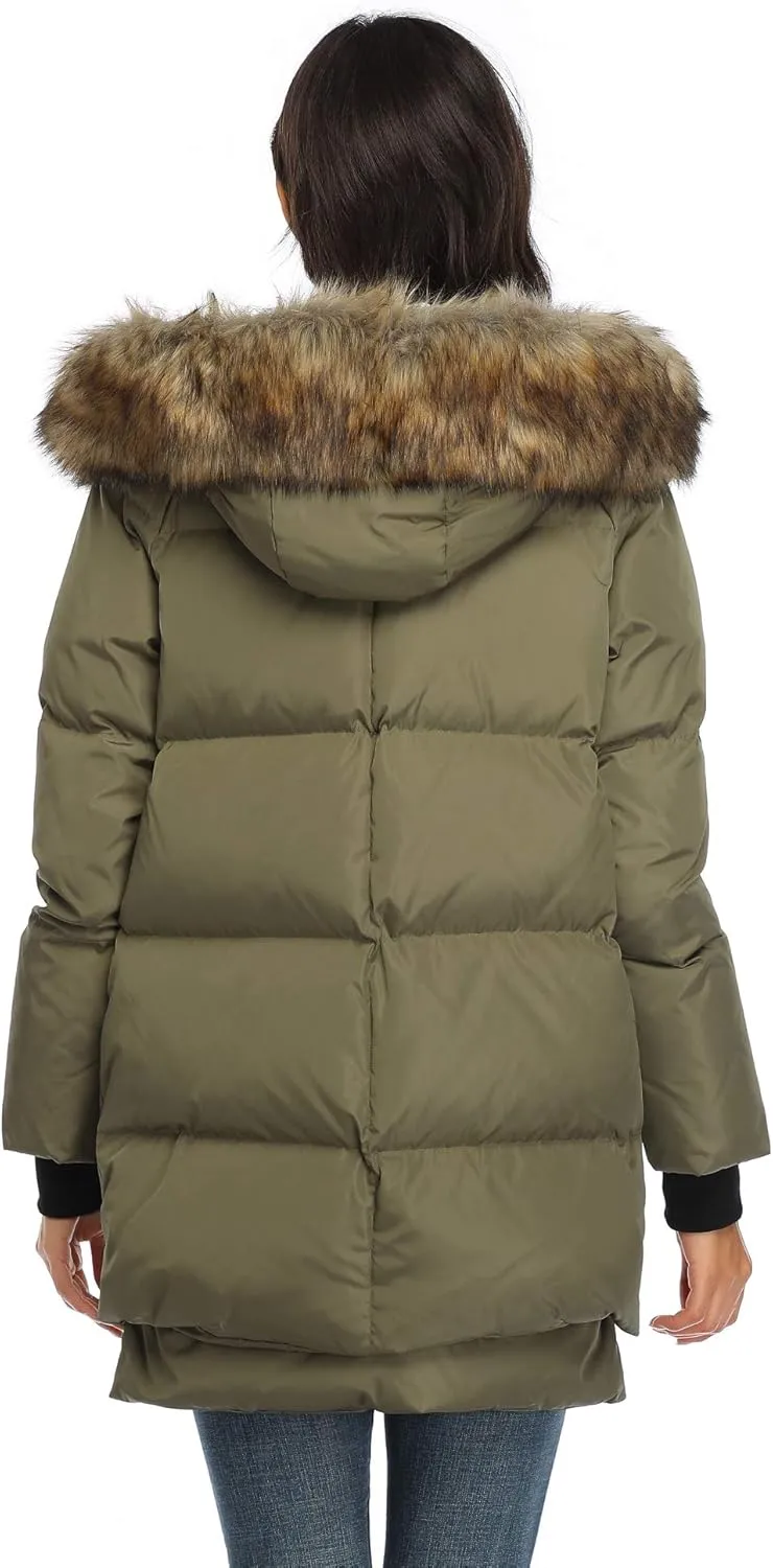 Women's Winter Thickened Down Jackets Long Down Coats Warm Parka with Hood