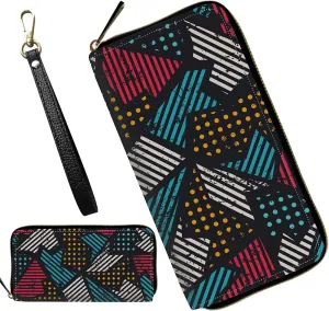 Womens Wristlet Wallets Large Capacity Card Holder Cash Pocket Zip Around