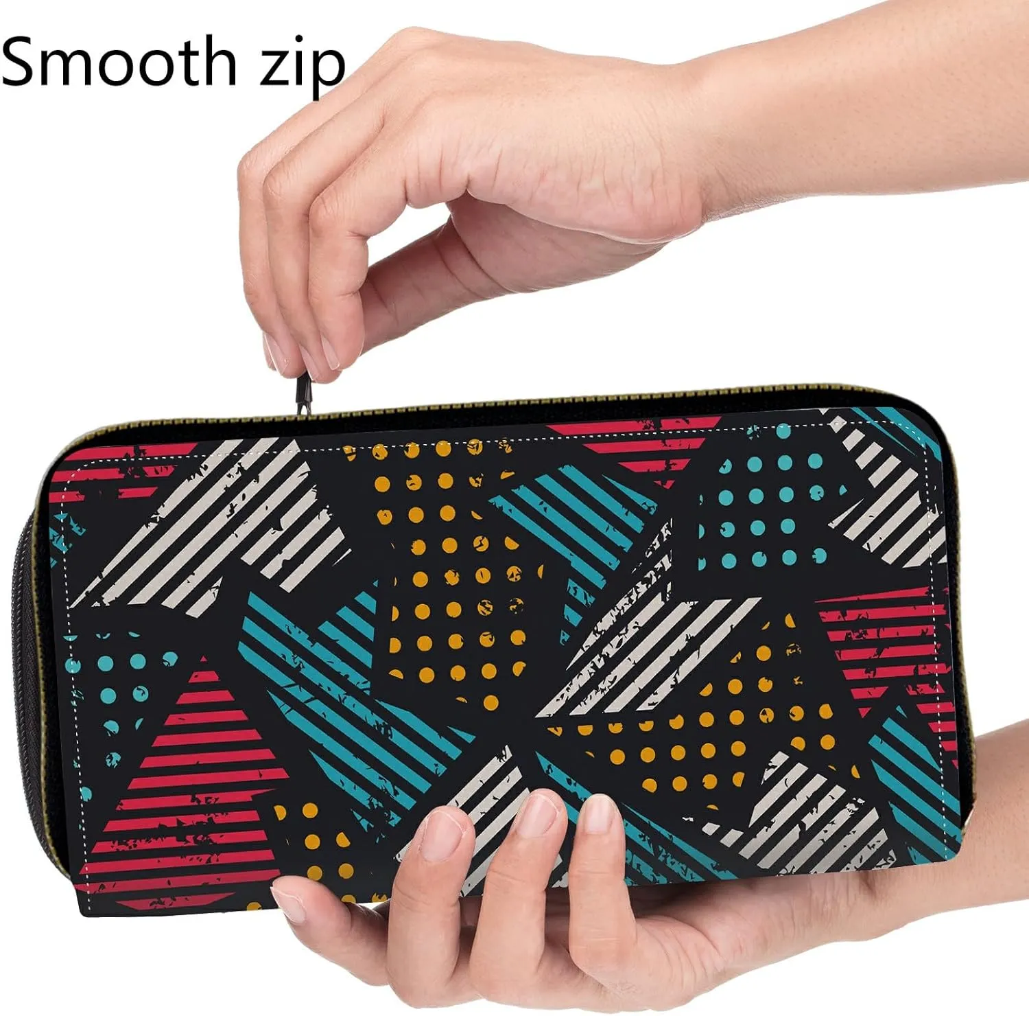 Womens Wristlet Wallets Large Capacity Card Holder Cash Pocket Zip Around