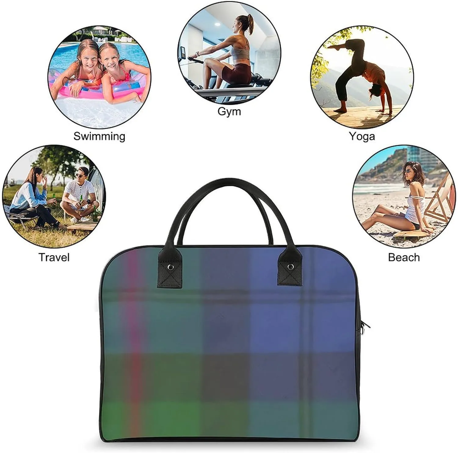 Wooden Wood Planks Fashionable Large Capacity Travel Handbag Unisex