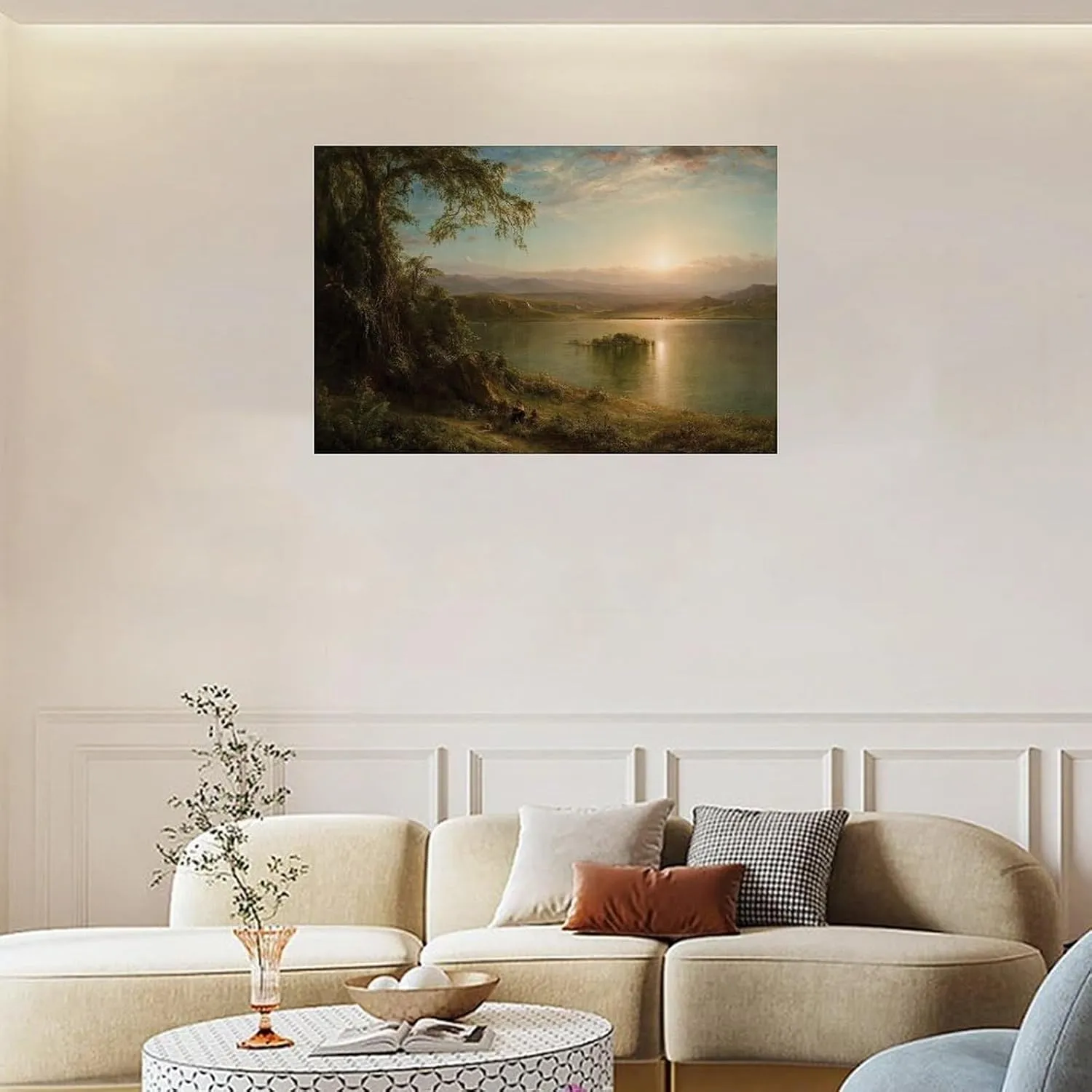 WORMUE Frederick Edwin Church Painting Landscape Art PosterWall Poster Art Canvas Printing Gift Office Bedroom Aesthetic Poster 24x16inch(60x40cm) Unframe-style