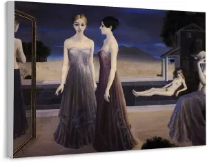 WORMUE Paul Delvaux's Next Art Poster from 1977Wall Poster Art Canvas Printing Gift Office Bedroom Aesthetic Poster 10x8inch(25x20cm) Unframe-style
