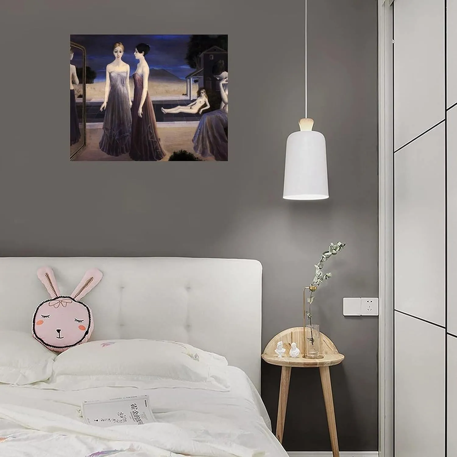 WORMUE Paul Delvaux's Next Art Poster from 1977Wall Poster Art Canvas Printing Gift Office Bedroom Aesthetic Poster 10x8inch(25x20cm) Unframe-style