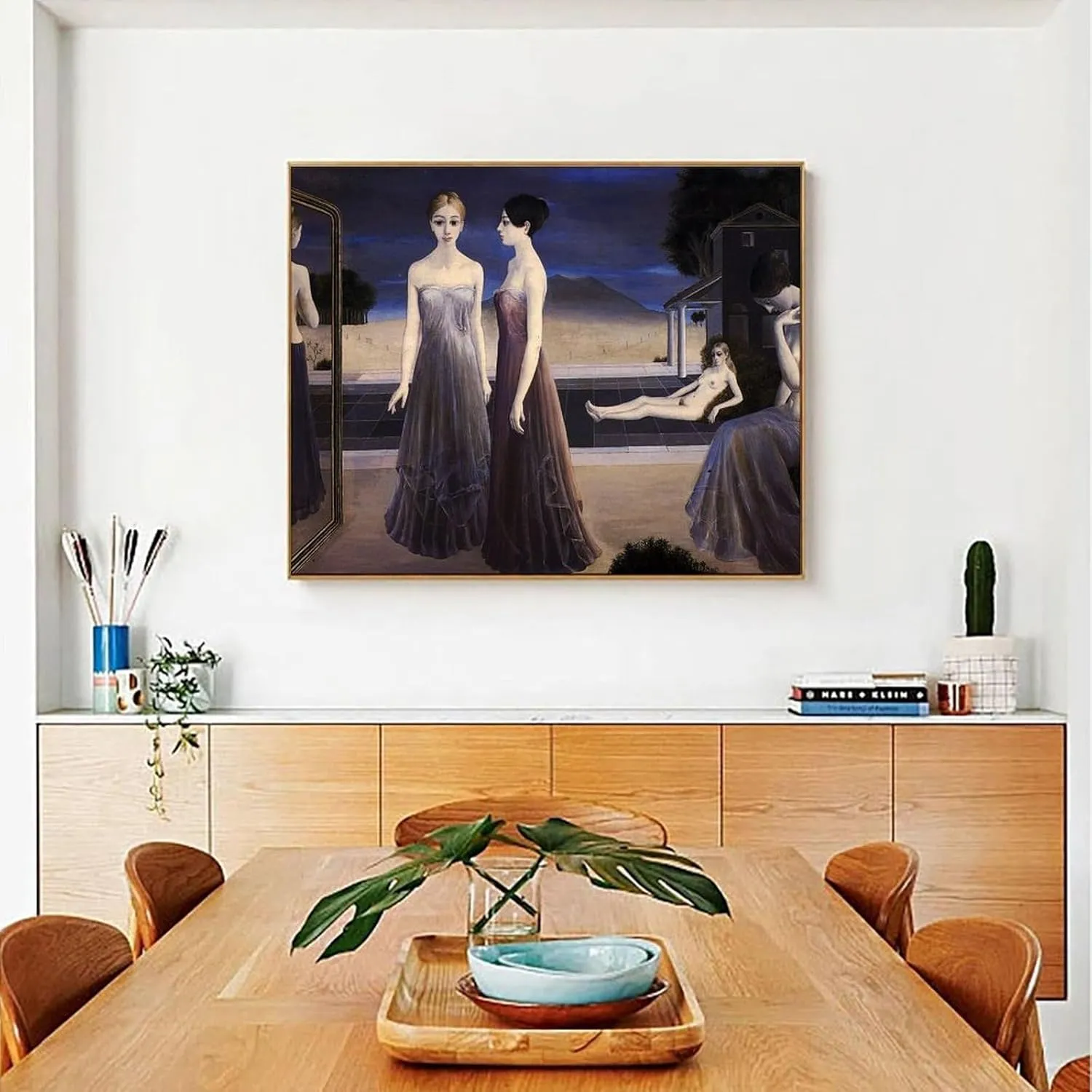 WORMUE Paul Delvaux's Next Art Poster from 1977Wall Poster Art Canvas Printing Gift Office Bedroom Aesthetic Poster 10x8inch(25x20cm) Unframe-style