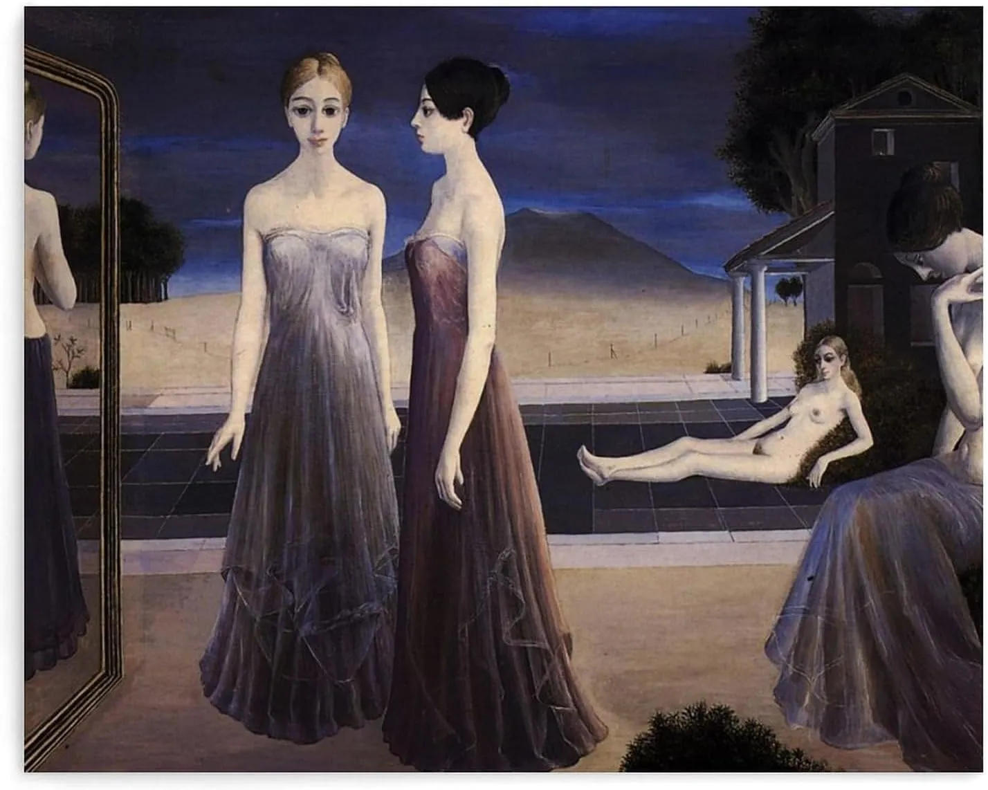 WORMUE Paul Delvaux's Next Art Poster from 1977Wall Poster Art Canvas Printing Gift Office Bedroom Aesthetic Poster 10x8inch(25x20cm) Unframe-style