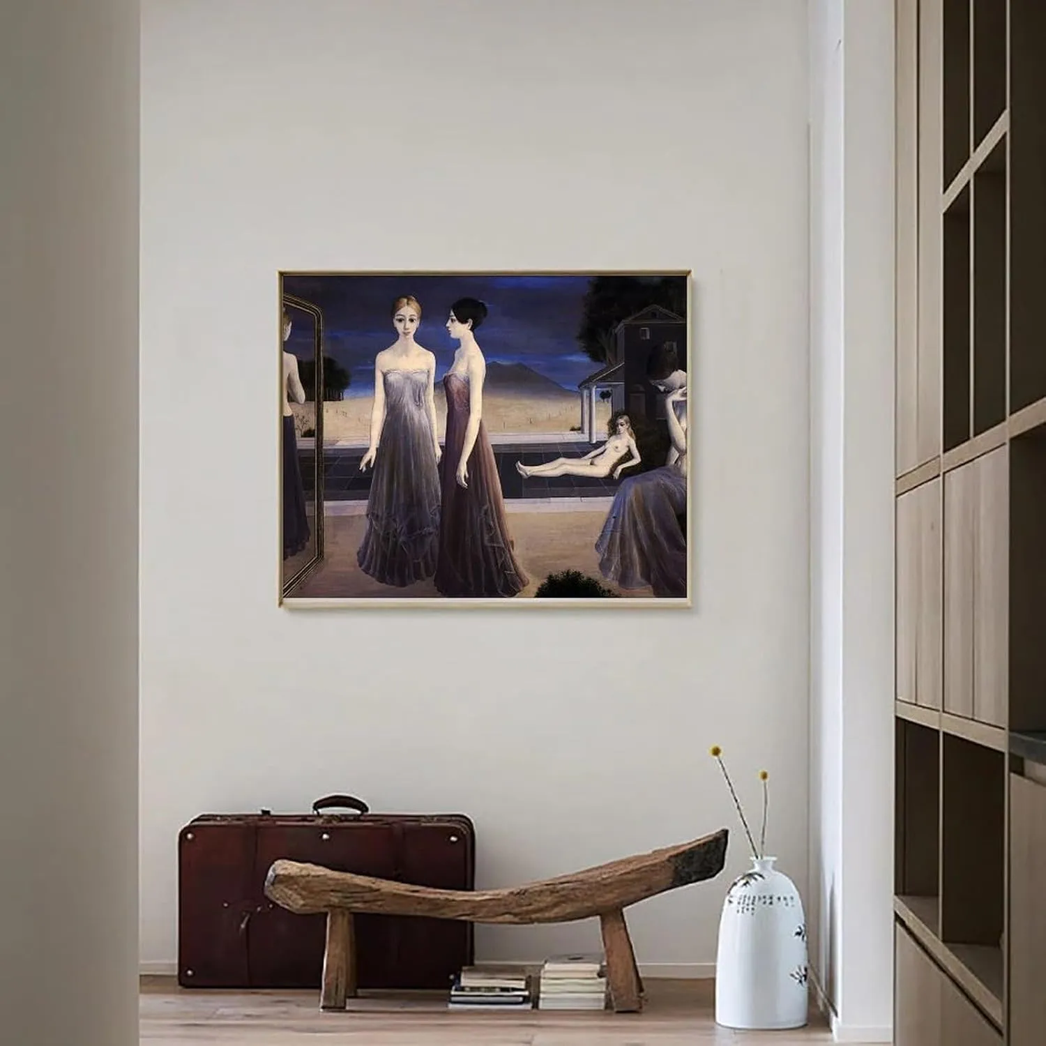 WORMUE Paul Delvaux's Next Art Poster from 1977Wall Poster Art Canvas Printing Gift Office Bedroom Aesthetic Poster 10x8inch(25x20cm) Unframe-style