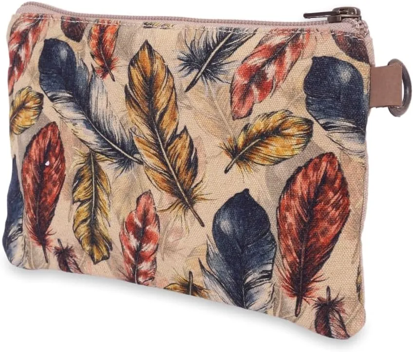 Wristlet Wallets for Women - 4.7" x 8" Handcrafted Womens Wallet, 100% Cotton Canvas with Leather Strap