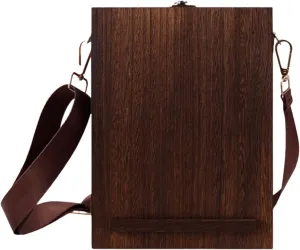 Writers Messenger Wood Box Tabletop Easel Box with Hinged Lid Artist Tool Bag Artist Writing Box for Pencils Brush Home Decor