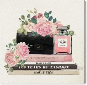 Wynwood Studio Fashion and Glam Wall Art Canvas Prints 'Doll Daydreams' Home Décor, 12 in x 12 in, Pink, Black