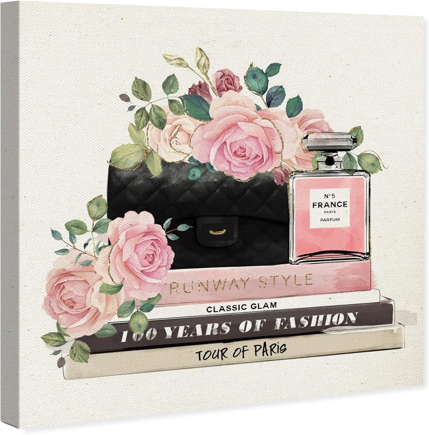 Wynwood Studio Fashion and Glam Wall Art Canvas Prints 'Doll Daydreams' Home Décor, 12 in x 12 in, Pink, Black