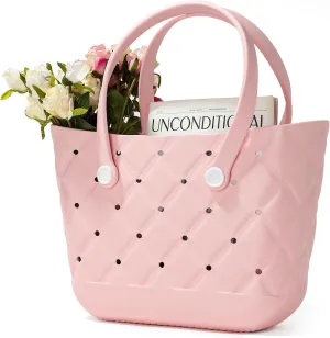 X Large Beach Bag Rubber Tote Bag, Waterproof Washable Proof Travel Bag for Women Handbag for Sports Beach Market Pool