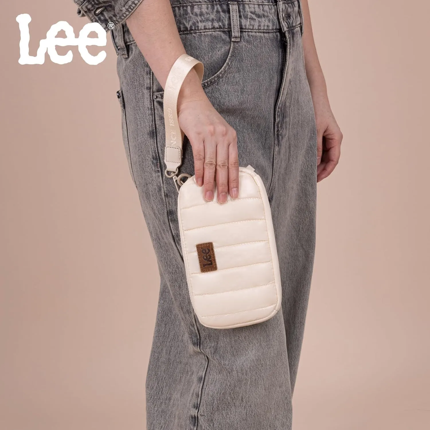 x Lee Dual Wristlet Wallets for Women, Puffer Crossbody Wallets Purse with Phone Pocket & Zipper Closure