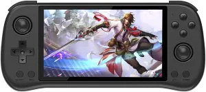 X55 Handheld Game Console with 5.5-Inch IPS Screen,HDMI Output RK3566 CPU, 4000mAh Battery Retro Portable Game Console for Kids and Adults（Black）