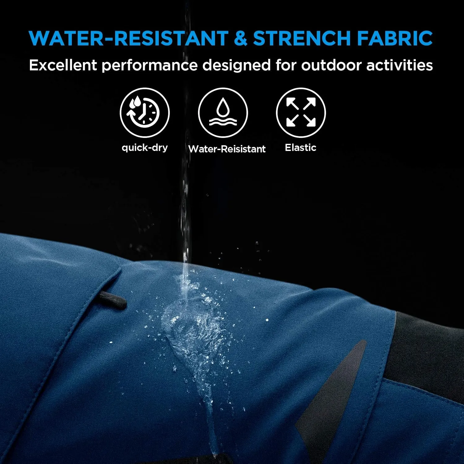 XKTTAC Men's Outdoor Quick Dry Lightweight Stretchy Shorts for Hiking, Tactical, Camping, Travel with 6 Pockets