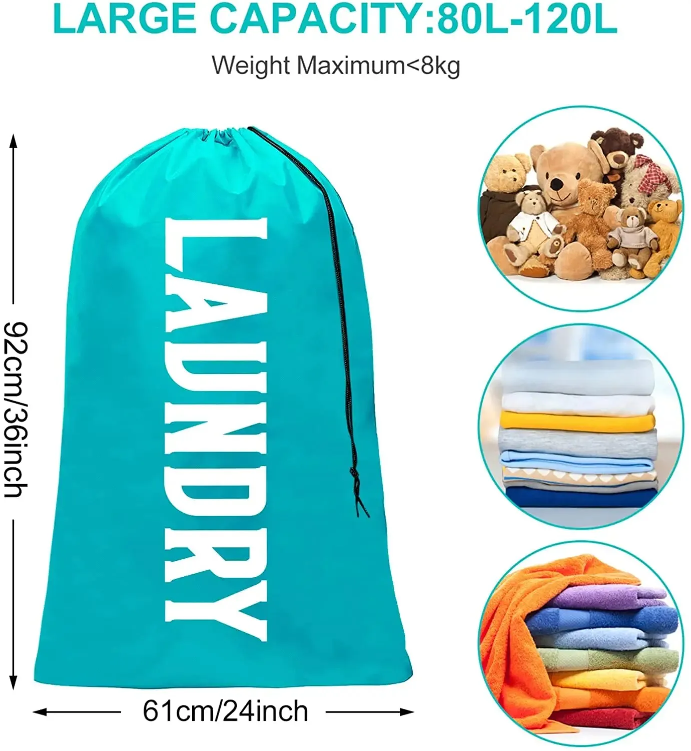 XL Travel Laundry Bags - Dirty Clothes Organizer with Extra-Large Capacity