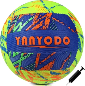 YANYODO Swimming Pool Waterproof Beach Volleyball, Soft Indoor Outdoor Size 5 Volleyball with Pump for Teenagers Adults Swimming Pool Beach Games to Play