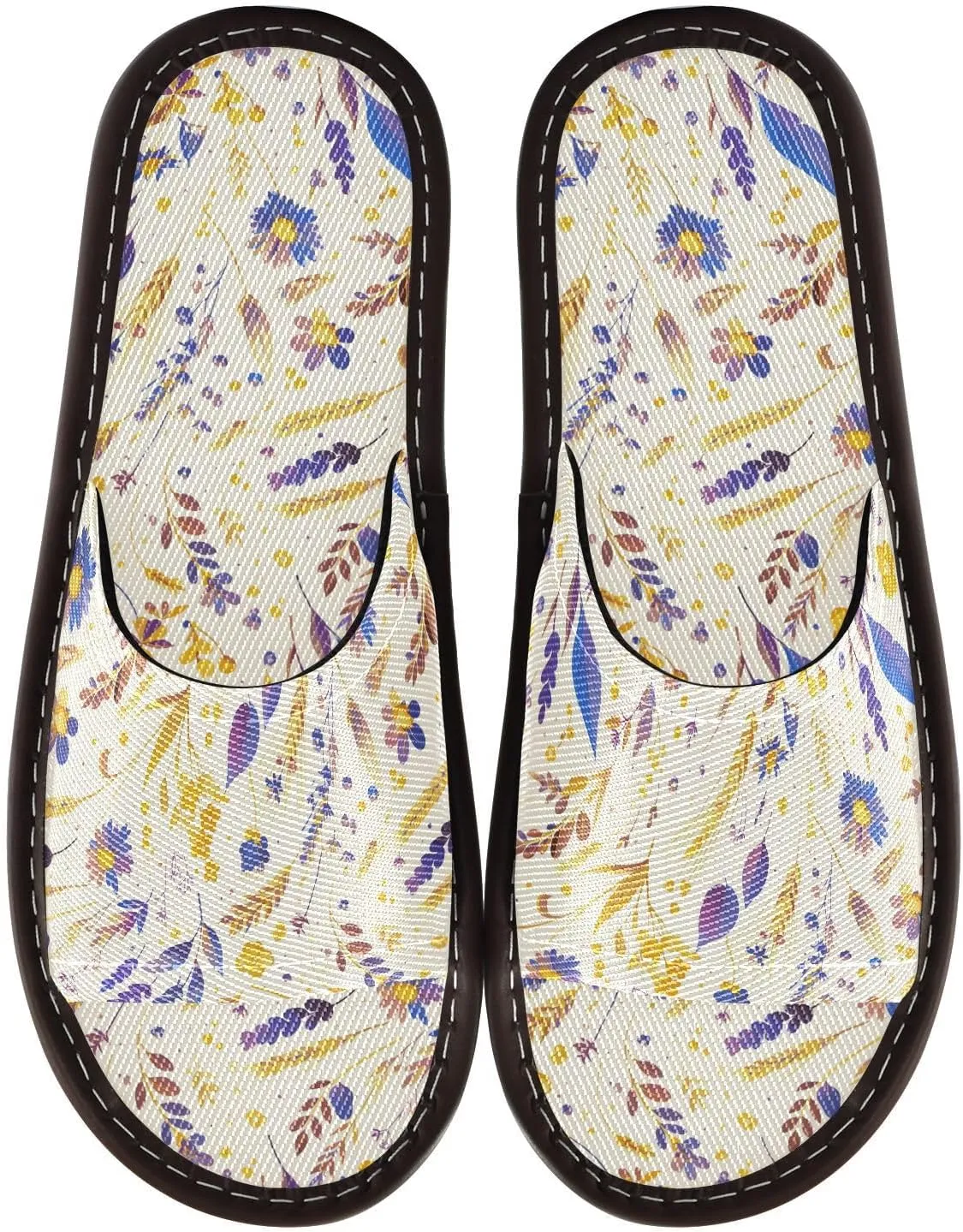Yellow Blue Wheat Women Men's Bedroom Slippers Washable Non Slip Sandals for Home Indoor Hotel