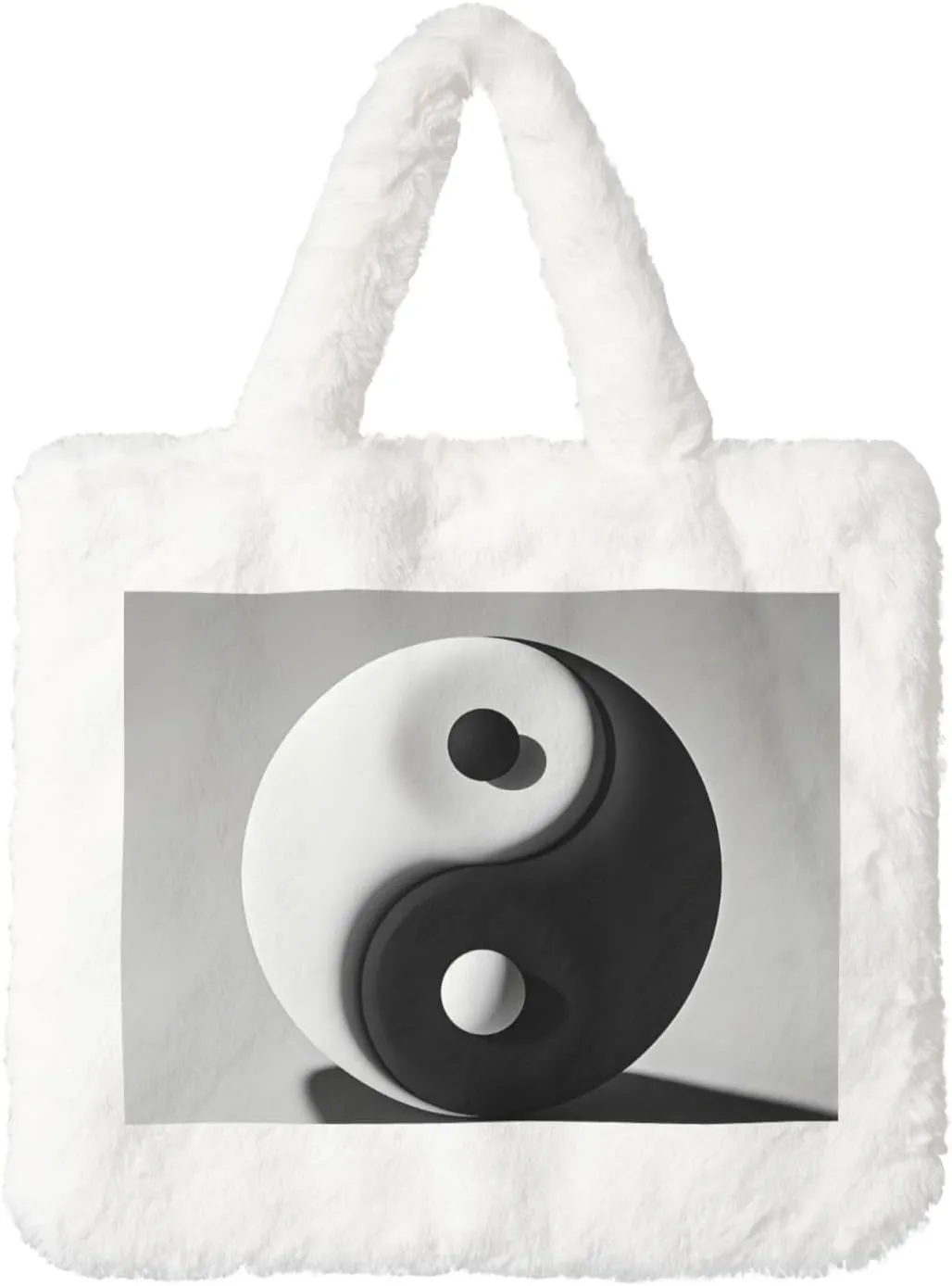 Ying Yang Diagram Plush Handbag,Soft Plush Bag,A Must-Have Cute Bag for Women When Going Out