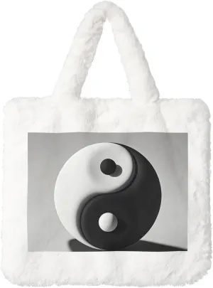 Ying Yang Diagram Plush Handbag,Soft Plush Bag,A Must-Have Cute Bag for Women When Going Out